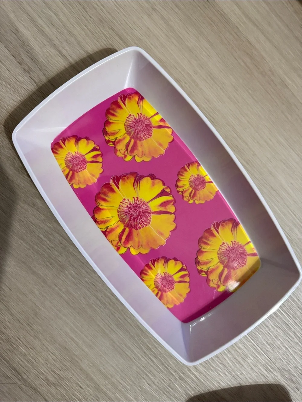 Gold-Lid Party Serving Bowl Set with Pink Floral Trays